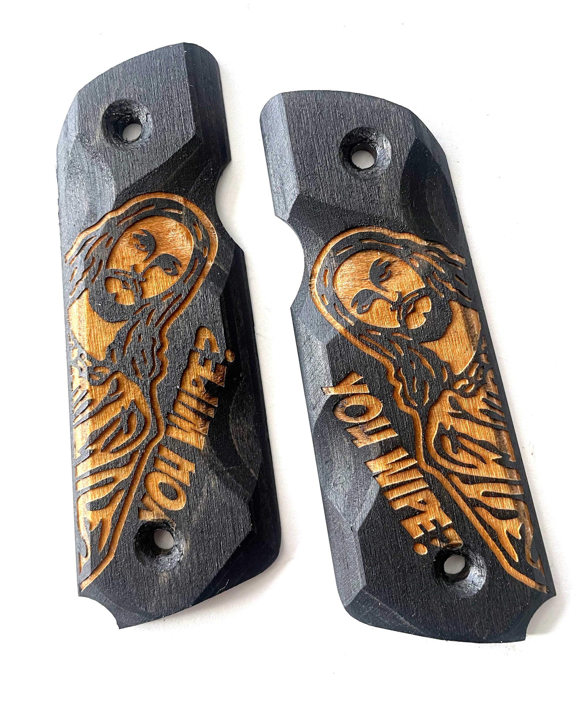 "WWJD" 45-STYLE Grips -BLACK STAIN